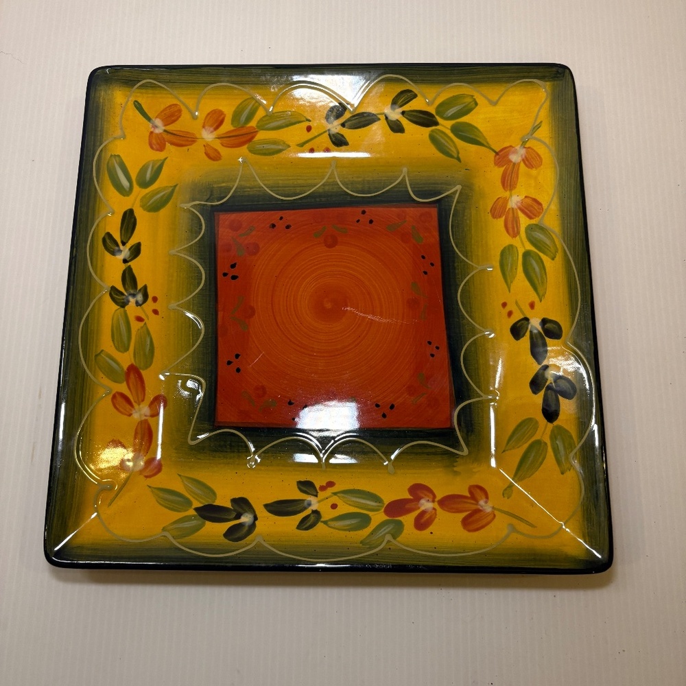 Tabletops Home Corsica Gallery LA PROVINCE Square Dinner Plate 10 1/4"